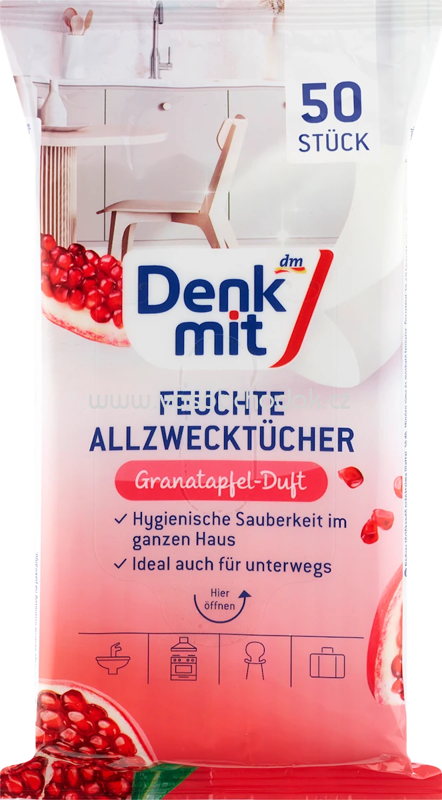 Denkmit Feuchte Allzwecktücher Granatapfel, 50 St Denkmit Feuchte Allzwecktücher Granatapfel, 50 St