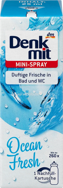 Denkmit Lufterfrischer Mini-Spray Ocean Fresh Nachfüllpack, 25 ml Denkmit Lufterfrischer Mini-Spray Ocean Fresh Nachfüllpack, 25 ml