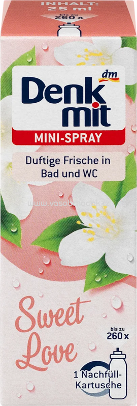 Denkmit Lufterfrischer Mini-Spray Sweet Love Nachfüllpack, 25 ml Denkmit Lufterfrischer Mini-Spray Sweet Love Nachfüllpack, 25 ml