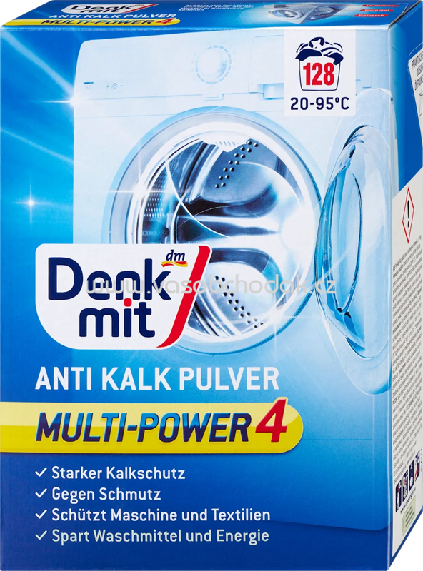 Denkmit Anti-Kalk Pulver für Waschmaschinen 128 WL, 1,5 kg