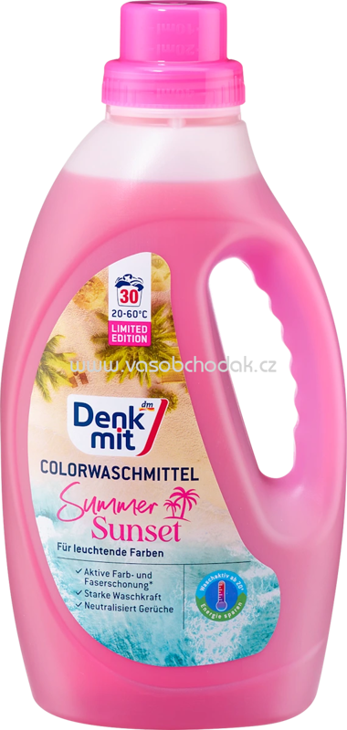 Denkmit Colorwaschmittel flüssig Summer Sunset, 30 Wl Denkmit Colorwaschmittel flüssig Summer Sunset, 30 Wl