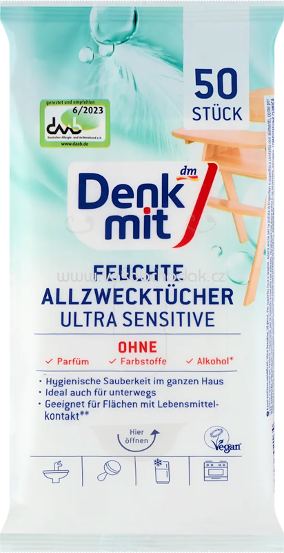 Denkmit Feuchte Allzwecktücher Ultra Sensitiv, 50 St Denkmit Feuchte Allzwecktücher Ultra Sensitiv, 50 St
