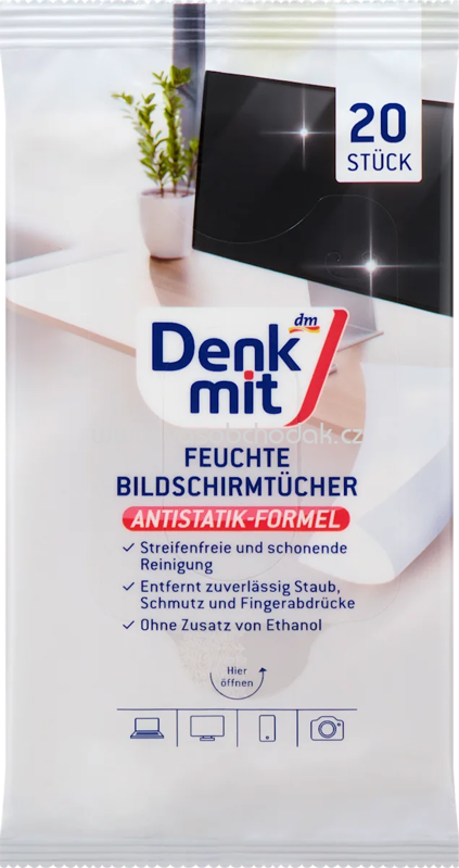 Denkmit Feuchte Reinigungstücher für Bildschirm, 20 St Denkmit Feuchte Reinigungstücher für Bildschirm, 20 St