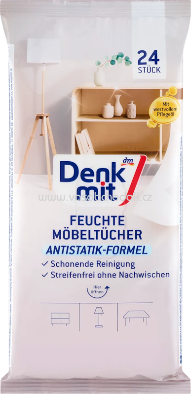 Denkmit Feuchte Reinigungstücher für Möbel, 24 St Denkmit Feuchte Reinigungstücher für Möbel, 24 St