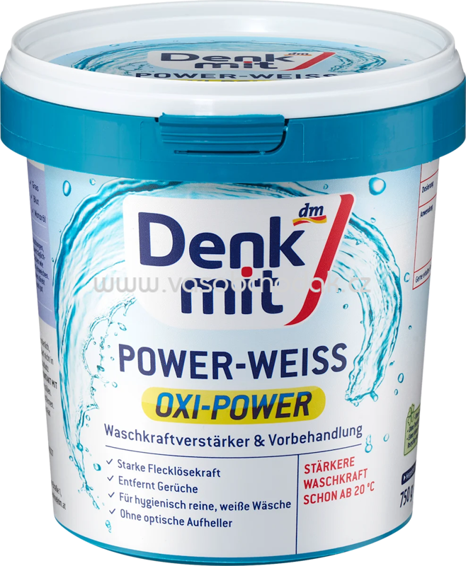 Denkmit Fleckenentferner Pulver Oxi Power Weiß, 750 g Denkmit Fleckenentferner Pulver Oxi Power Weiß, 750 g