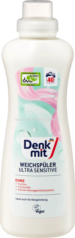 Denkmit Weichspüler Ultra Sensitive 40 WL, 1 l Denkmit Weichspüler Ultra Sensitive 40 WL, 1 l