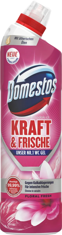 Domestos WC-Reiniger Gel Kraft & Frische Floral Fresh, 750 ml