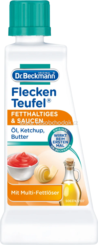 Dr.Beckmann Fleckenentferner Fleckenteufel fetthaltiges & Saucen, 50 ml Dr.Beckmann Fleckenentferner Fleckenteufel fetthaltiges & Saucen, 50 ml