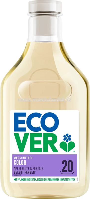 Ecover Colorwaschmittel Flüssig Konzentrat Apfelblüte & Freesie, 20 Wl Ecover Colorwaschmittel Flüssig Konzentrat Apfelblüte & Freesie, 20 Wl