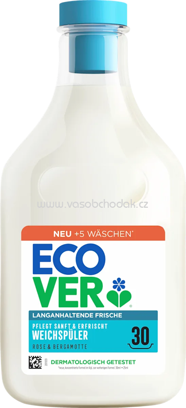 Ecover Weichspüler Rose & Bergamotte, 30 Wl, 750 ml