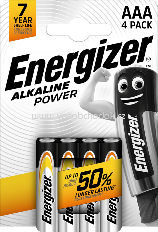 Energizer Batterien Alkaline Power AAA, 4 St