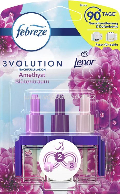 Febreze Duftstecker 3Volution Nachfüllpack Lenor Amethyst Blütentraum, 20 ml Febreze Duftstecker 3Volution Nachfüllpack Lenor Amethyst Blütentraum, 20 ml
