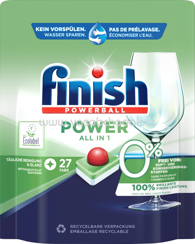 Finish Spülmaschinen Tabs Power All in 1 0%, 27 St Finish Spülmaschinen Tabs Power All in 1 0%, 27 St