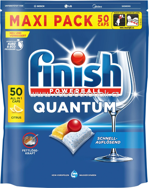 Finish Spülmaschinen Tabs Quantum All in 1 Citrus, 50 - 80 St Finish Spülmaschinen Tabs Quantum All in 1 Citrus, 50 - 80 St