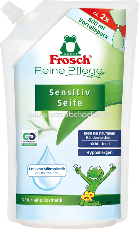 Frosch Flüssigseife Sensitiv Kinder Nachfüllpack, 500 ml