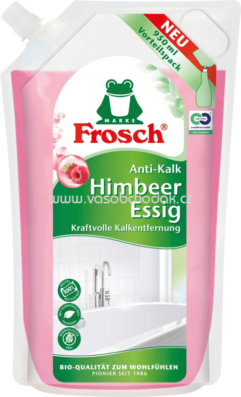 Frosch Anti-Kalk Himbeer-Essig Nachfüllpack, 950 ml