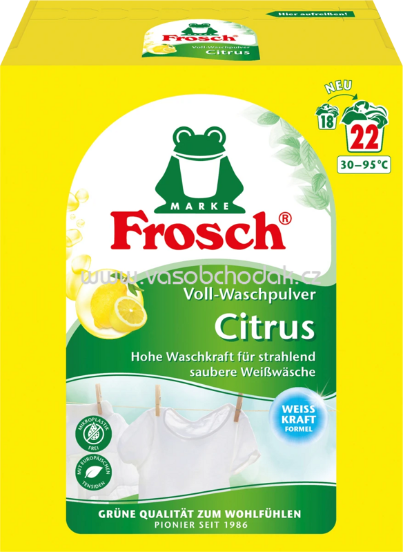 Frosch Vollwaschmittel Pulver Citrus, 22 Wl