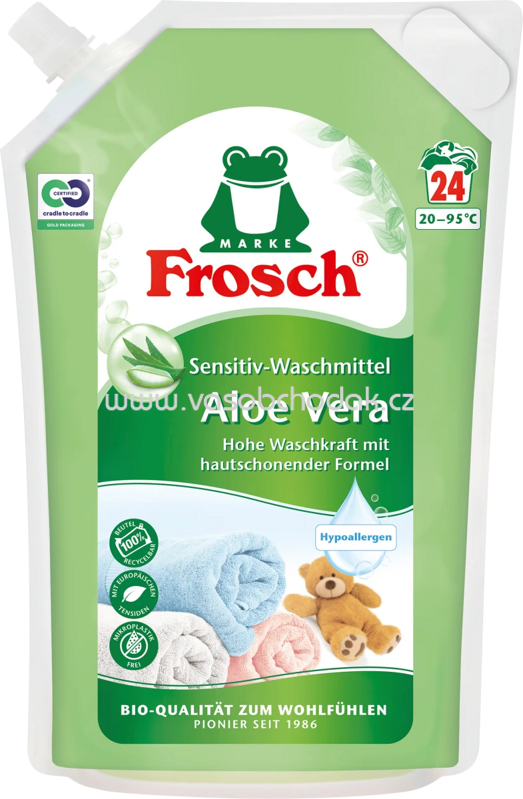 Frosch Vollwaschmittel Flüssig Aloe Vera Sensitiv, 24 Wl