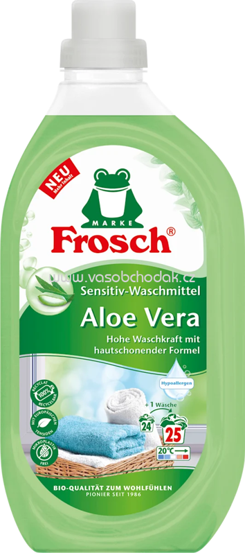 Frosch Waschmittel Sensitiv Aloe Vera, 25 Wl, 1,5l Frosch Waschmittel Sensitiv Aloe Vera, 25 Wl, 1,5l