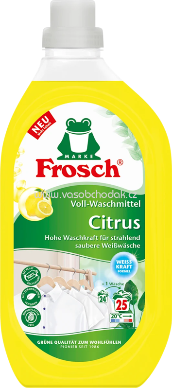 Frosch Voll-Waschmittel Flüssig Citrus, 25 Wl, 1,5l Frosch Voll-Waschmittel Flüssig Citrus, 25 Wl, 1,5l