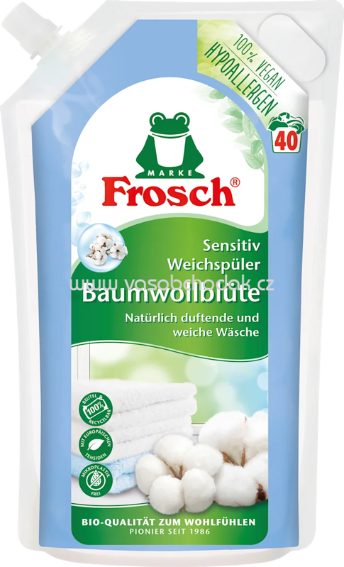 Frosch Weichspüler Baumwollblüten 40Wl, 1 l