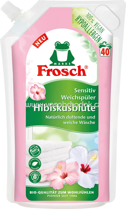 Frosch Weichspüler Hibiskusblüten 40Wl, 1 l Frosch Weichspüler Hibiskusblüten 40Wl, 1 l