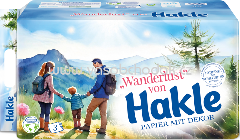 Hakle Toilettenpapier mit Dekor, 3-lagig, 8 Rollen Hakle Toilettenpapier mit Dekor, 3-lagig, 8 Rollen