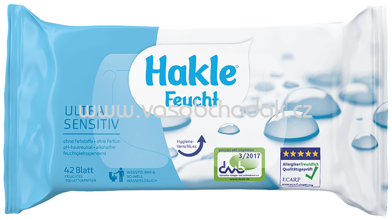 Hakle Feuchtes Toilettenpapier Ultra Sensitiv, 42 Blatt