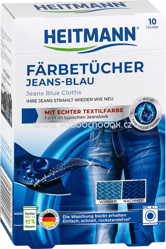 HEITMANN Färbetücher Jeans-Blau, 10 St HEITMANN Färbetücher Jeans-Blau, 10 St
