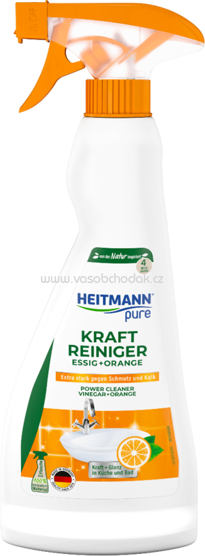 HEITMANN pure Kraftreiniger Essig + Orange 500 ml