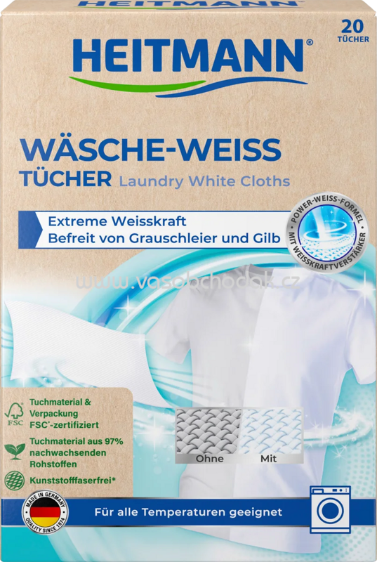 HEITMANN Wäsche-Weiss Tücher, 20 St HEITMANN Wäsche-Weiss Tücher, 20 St