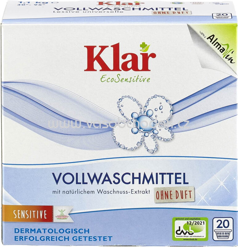 Klar Vollwaschmittel Sensitive, 20 Wl