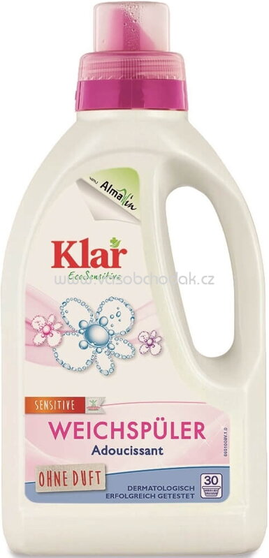Klar Weichspüler Sensitive ohne Duft, 750 ml Klar Weichspüler Sensitive ohne Duft, 750 ml