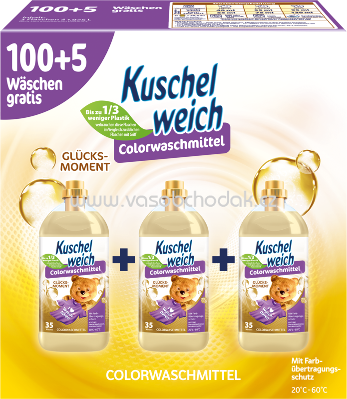 Kuschelweich Colorwaschmittel Gel Glücksmoment, 105 Wl Kuschelweich Colorwaschmittel Gel Glücksmoment, 105 Wl