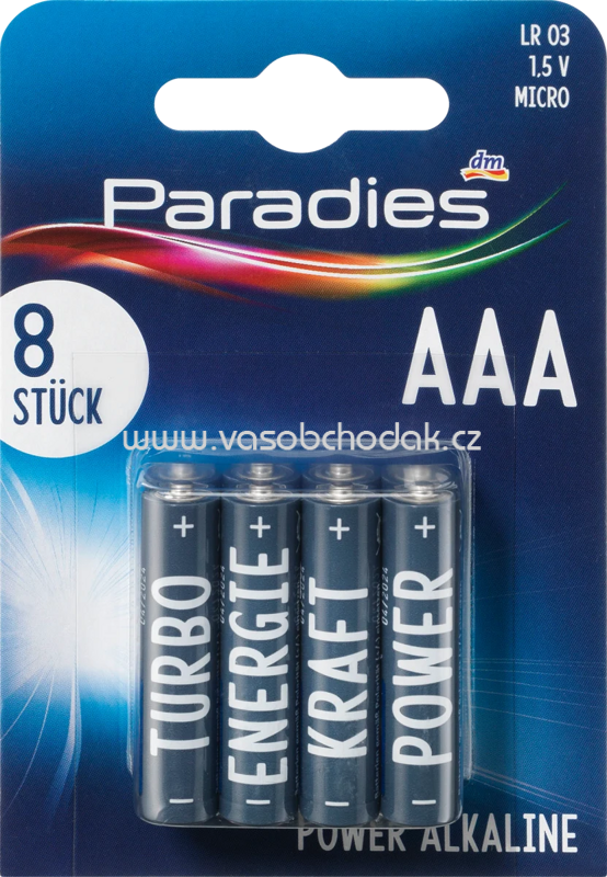 Paradies Batterien Power Alkaline Micro AAA, 8 St