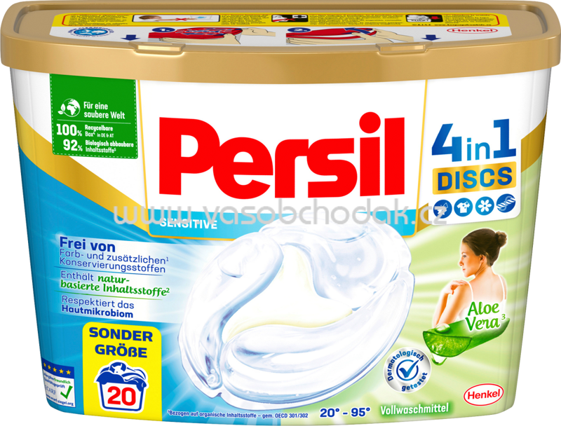 Persil Sensitive Waschmittel 4in1 Discs Aloe Vera, 16 Wl Persil Sensitive Waschmittel 4in1 Discs Aloe Vera, 16 Wl