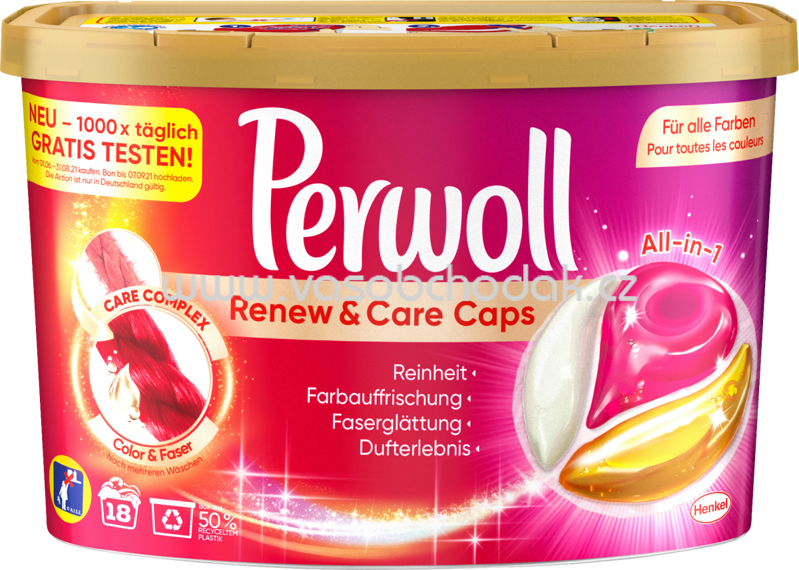 Perwoll Feinwaschmittel Caps Renew Color, 16 Wl