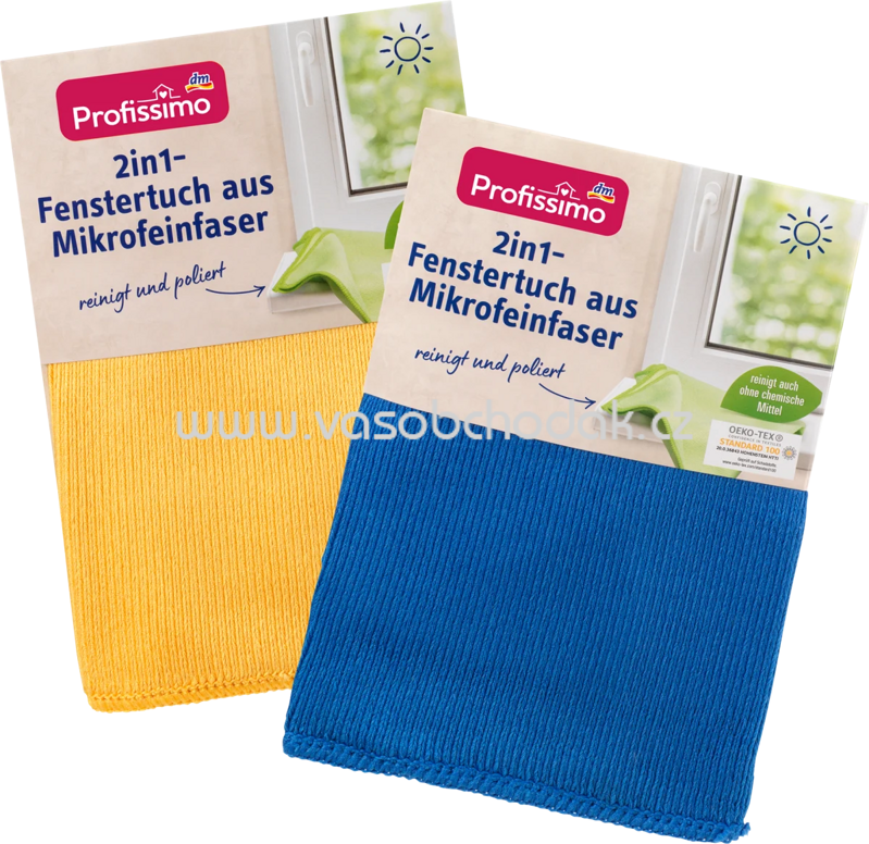 Profissimo 2in1-Fenstertuch aus Mikrofeinfaser, 1 St Profissimo 2in1-Fenstertuch aus Mikrofeinfaser, 1 St