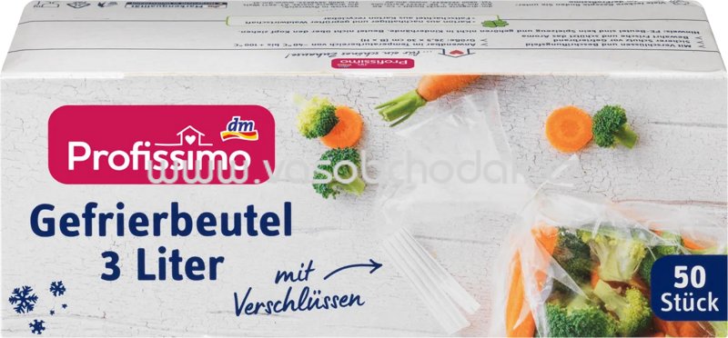 Profissimo Gefrierbeutel mit Verschlüssen, 3l, 50 St