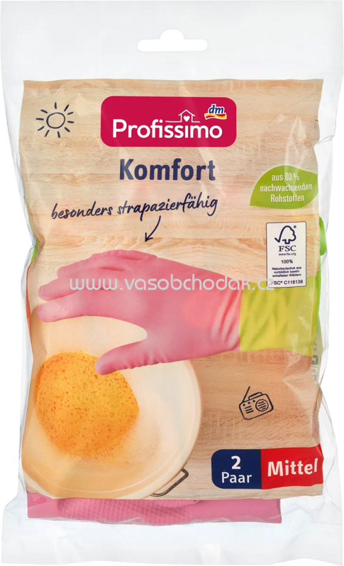 Profissimo Haushaltshandschuhe Komfort Mittel, 2 Paar, 4 St Profissimo Haushaltshandschuhe Komfort Mittel, 2 Paar, 4 St