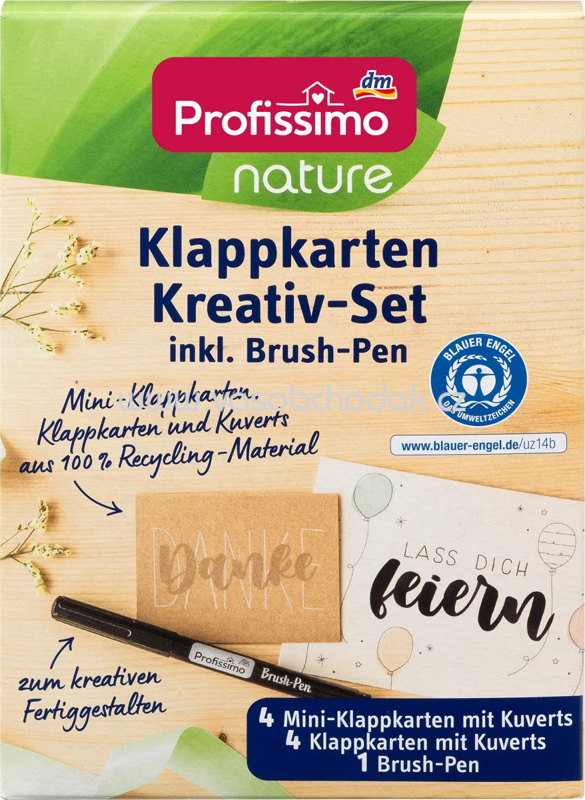 Profissimo nature Klappkarten Kreativ-Set mit Kuverts aus Recycling-Material, 17 St Profissimo nature Klappkarten Kreativ-Set mit Kuverts aus Recycling-Material, 17 St