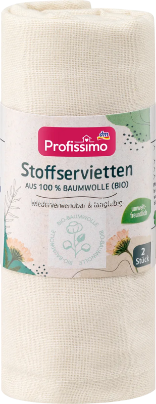 Profissimo Stoffservietten aus Bio-Baumwolle, 2 St