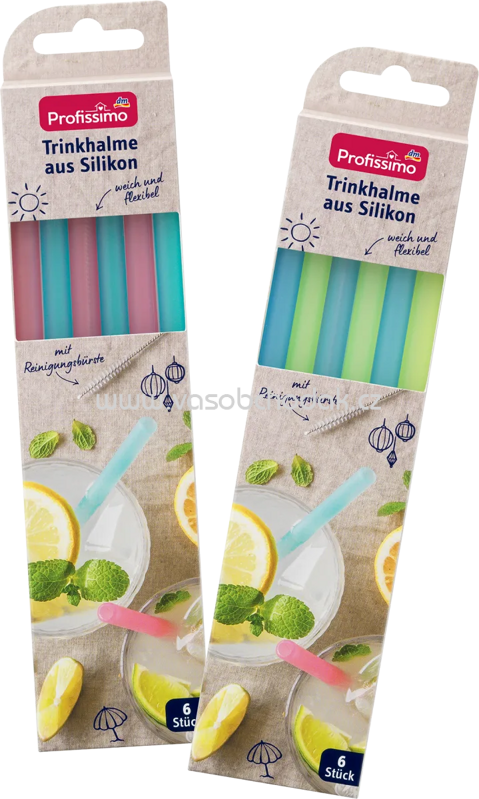 Profissimo Trinkhalme aus Silikon, 6 St Profissimo Trinkhalme aus Silikon, 6 St