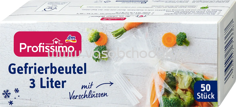 Profissimo Gefrierbeutel 3 l mit Verschlüssen, 50 St Profissimo Gefrierbeutel 3 l mit Verschlüssen, 50 St