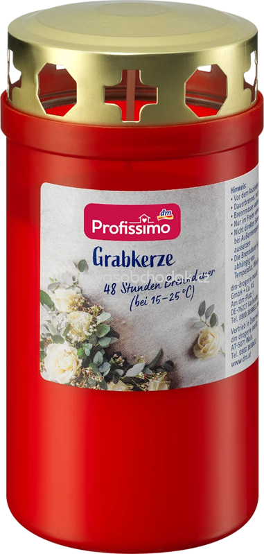 Profissimo Grabkerze mit Deckel rot, 1 St Profissimo Grabkerze mit Deckel rot, 1 St