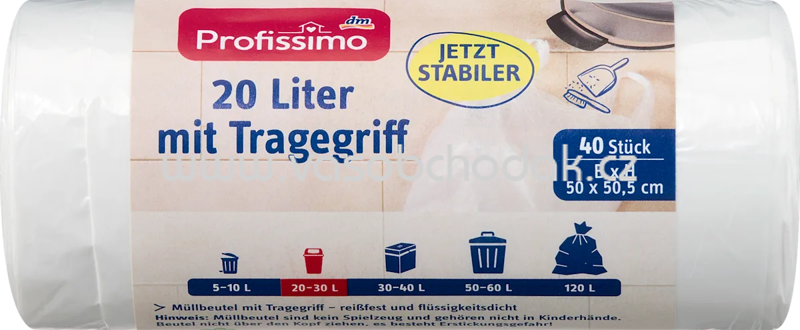 Profissimo Müllbeutel 20 l mit Tragegriff, 40 St Profissimo Müllbeutel 20 l mit Tragegriff, 40 St