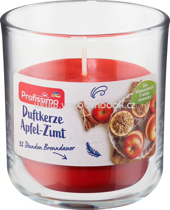 Profissimo Duftkerze im Glas Apfel-Zimt, 1 St