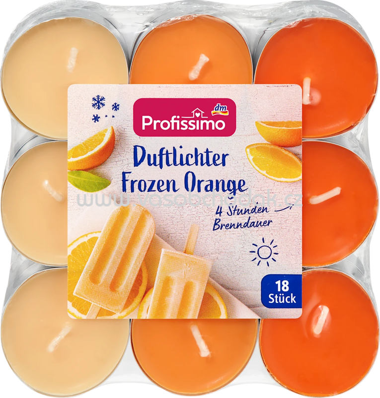 Profissimo Duftlichter Frozen Orange Alu, 18 St Profissimo Duftlichter Frozen Orange Alu, 18 St