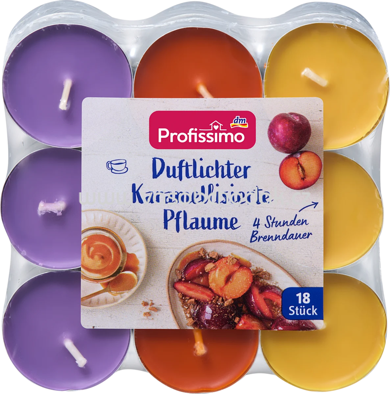Profissimo Duftlichter karamellisierte Pflaume, 18 St Profissimo Duftlichter karamellisierte Pflaume, 18 St