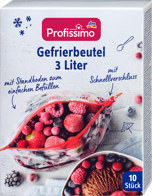 Profissimo Gefrierbeutel 3 l mit Schnellverschluss, 10 St Profissimo Gefrierbeutel 3 l mit Schnellverschluss, 10 St